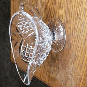 VTG Cut crystal pedistal gravy boat